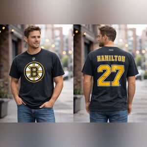 Reebok Boston Bruins Hamilton #27 T-Shirt Men’s 2XL Black NHL Hockey Tee